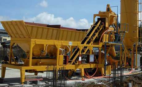 Russia YHZS60 Mobile concrete batching plant