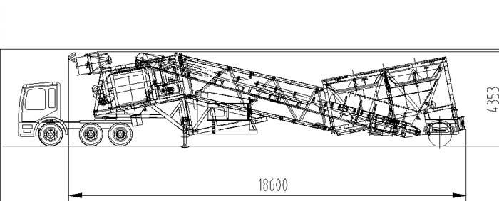 General layout of YHZS75 mobile concrete plant